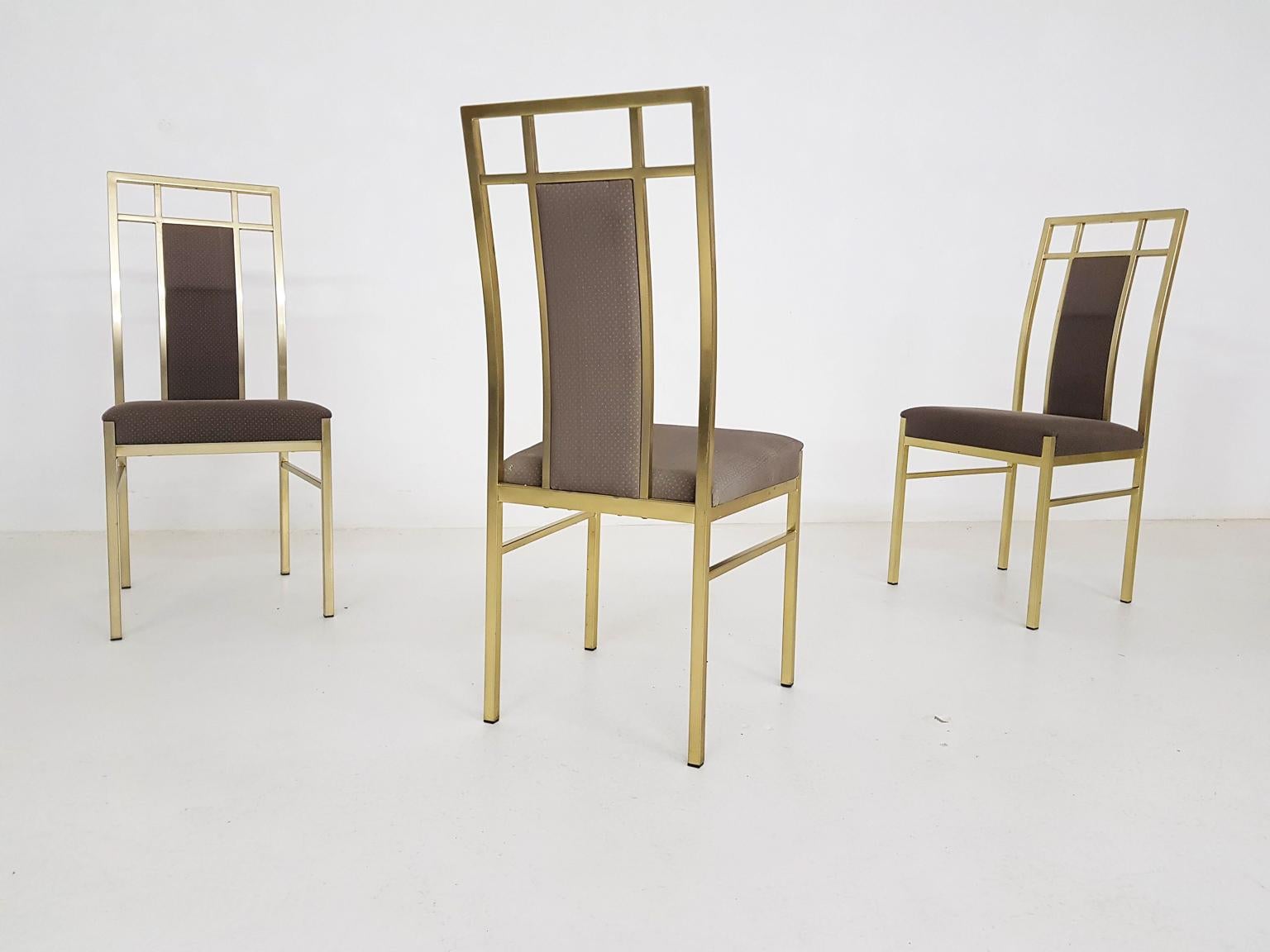 Set of 6 Hollywood Regency Dining Chairs, Italy, 1970s In Distressed Condition For Sale In Amsterdam, NL