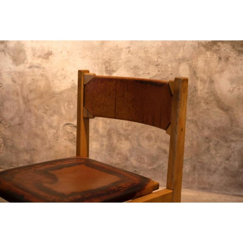 Set of 6 Home Dining Room Set from Maison Regain, 1960s In Excellent Condition For Sale In Andrézieux-Bouthéon, FR