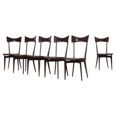 Set of 6 Ico and Luisa Parisi Chairs, Manufactured by Ariberto Colombo, 1950s