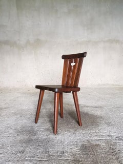 Set of 6 iconic Göran Malmvall Dining Chairs in solid Oregon pine, Sweden 1940s
