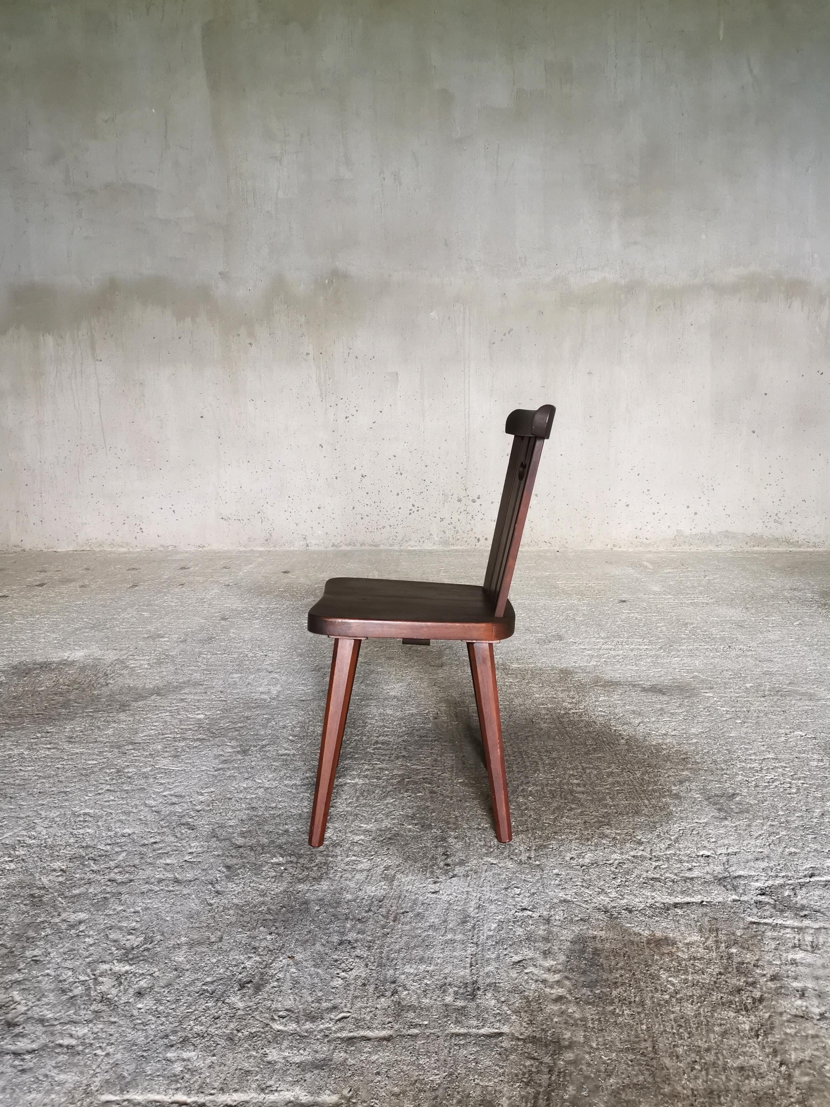 Joinery Set of 6 iconic Göran Malmvall Dining Chairs in solid Oregon pine, Sweden 1940s For Sale