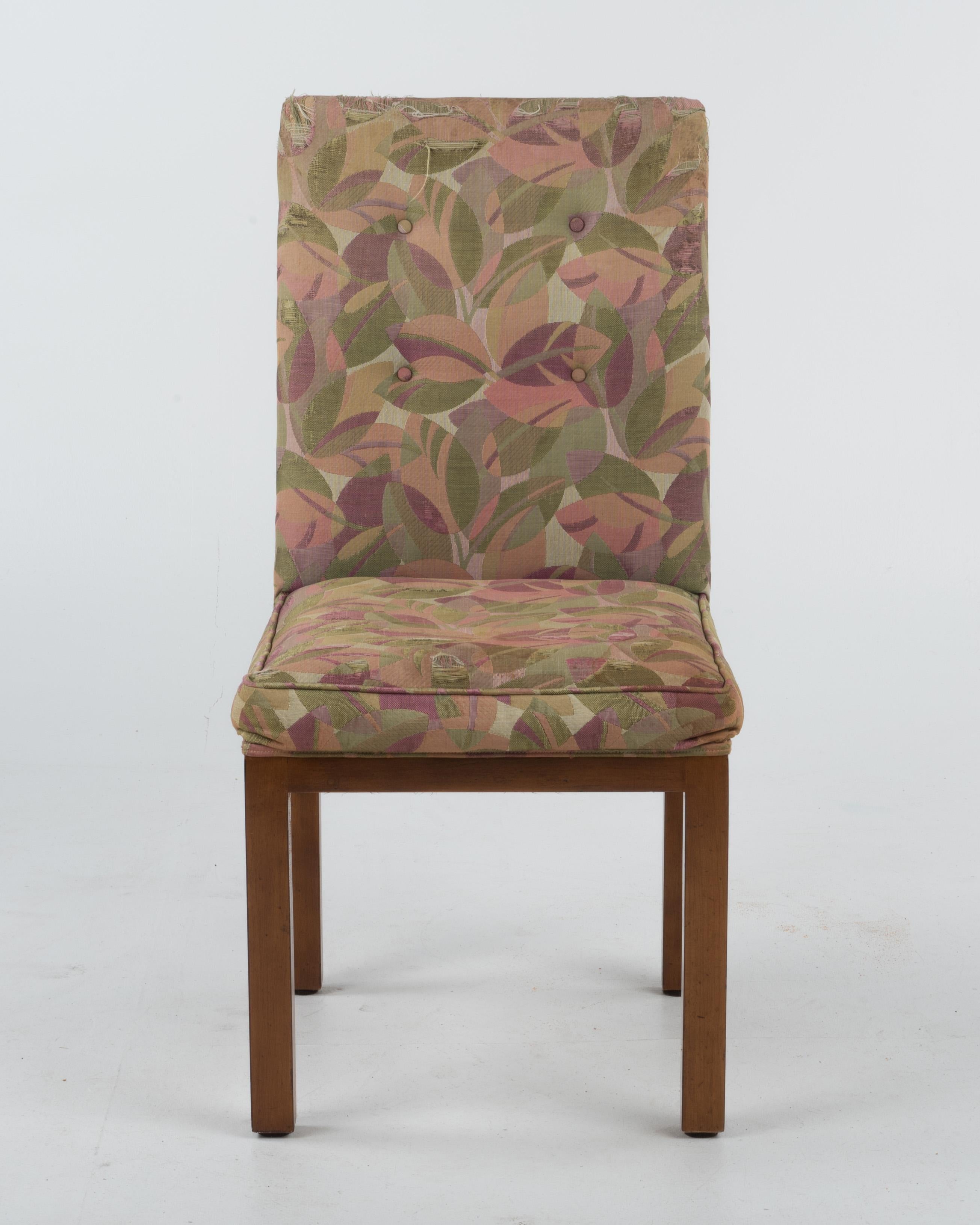 Tissu d'ameublement Ensemble de 6 chaises de salle à manger emblématiques de John Widdicomb de style Parsons en vente