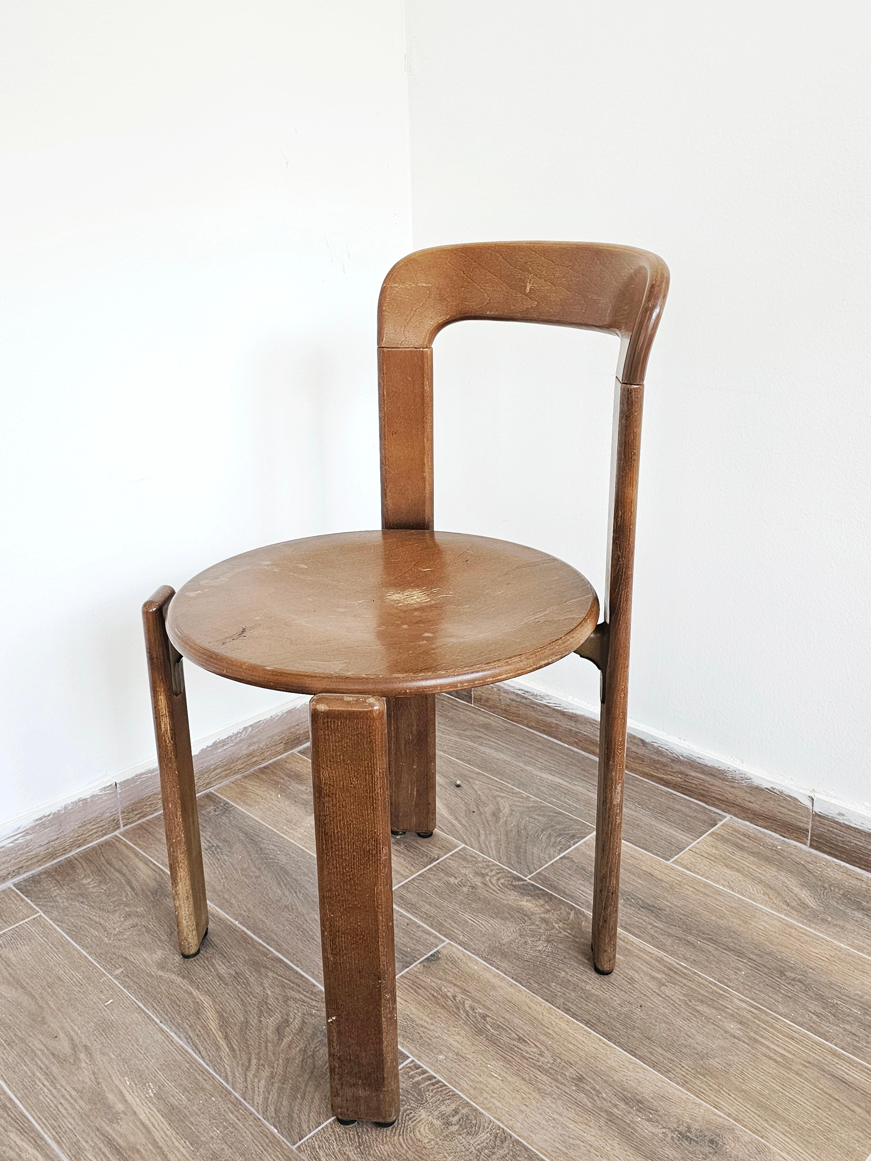 Set of 6 Iconic Rey Chairs designed by Bruno Rey for Dietiker, Switzerland 1970s In Good Condition In Beograd, RS