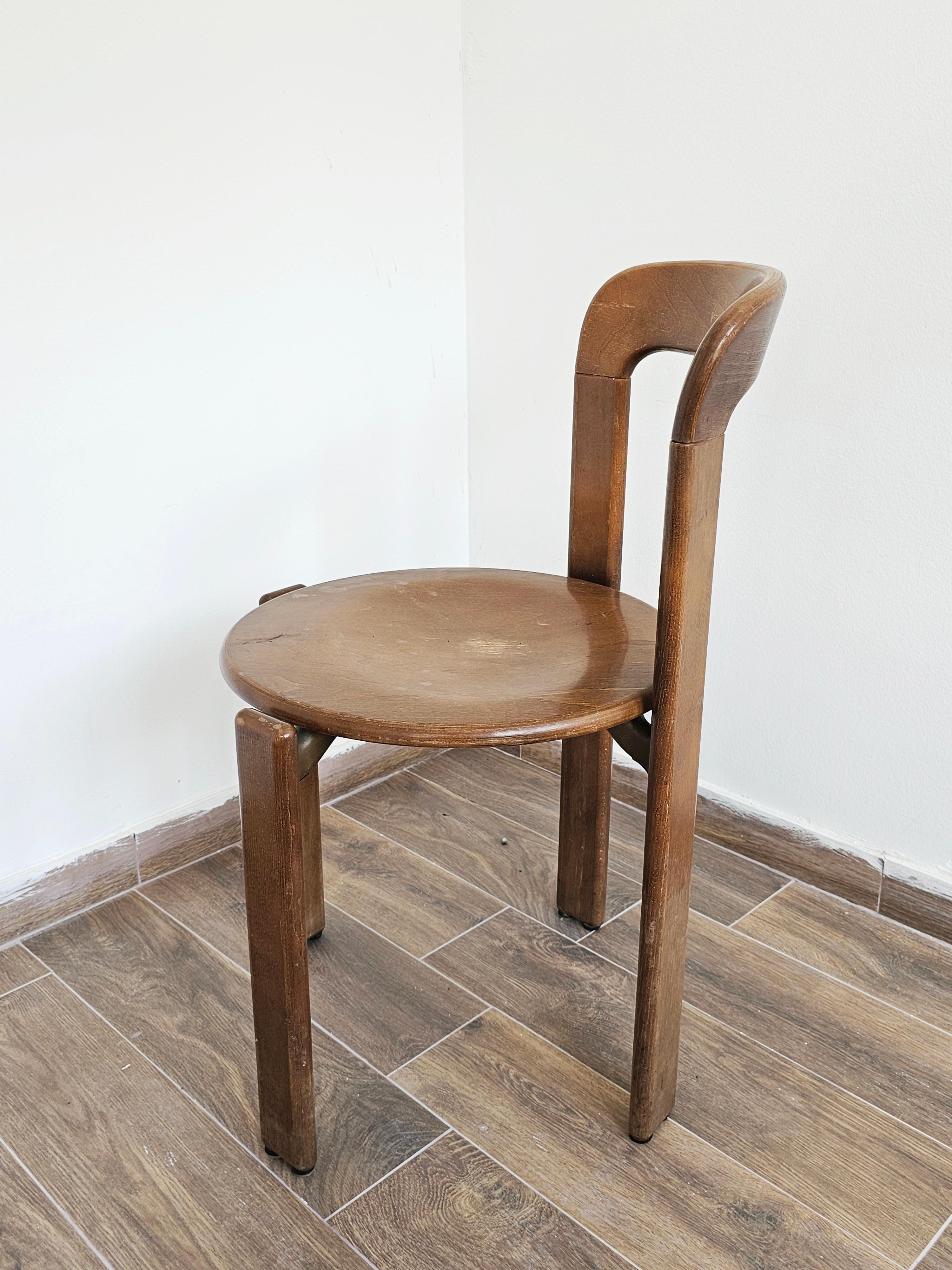 Late 20th Century Set of 6 Iconic Rey Chairs designed by Bruno Rey for Dietiker, Switzerland 1970s