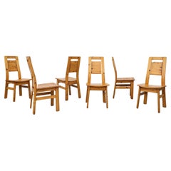 Set of 6 Ilmari Tapiovaara Pine High Back Pine Chairs for Laukaan