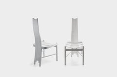Set of 6 Impressive Sculptural Chairs with High Backrest