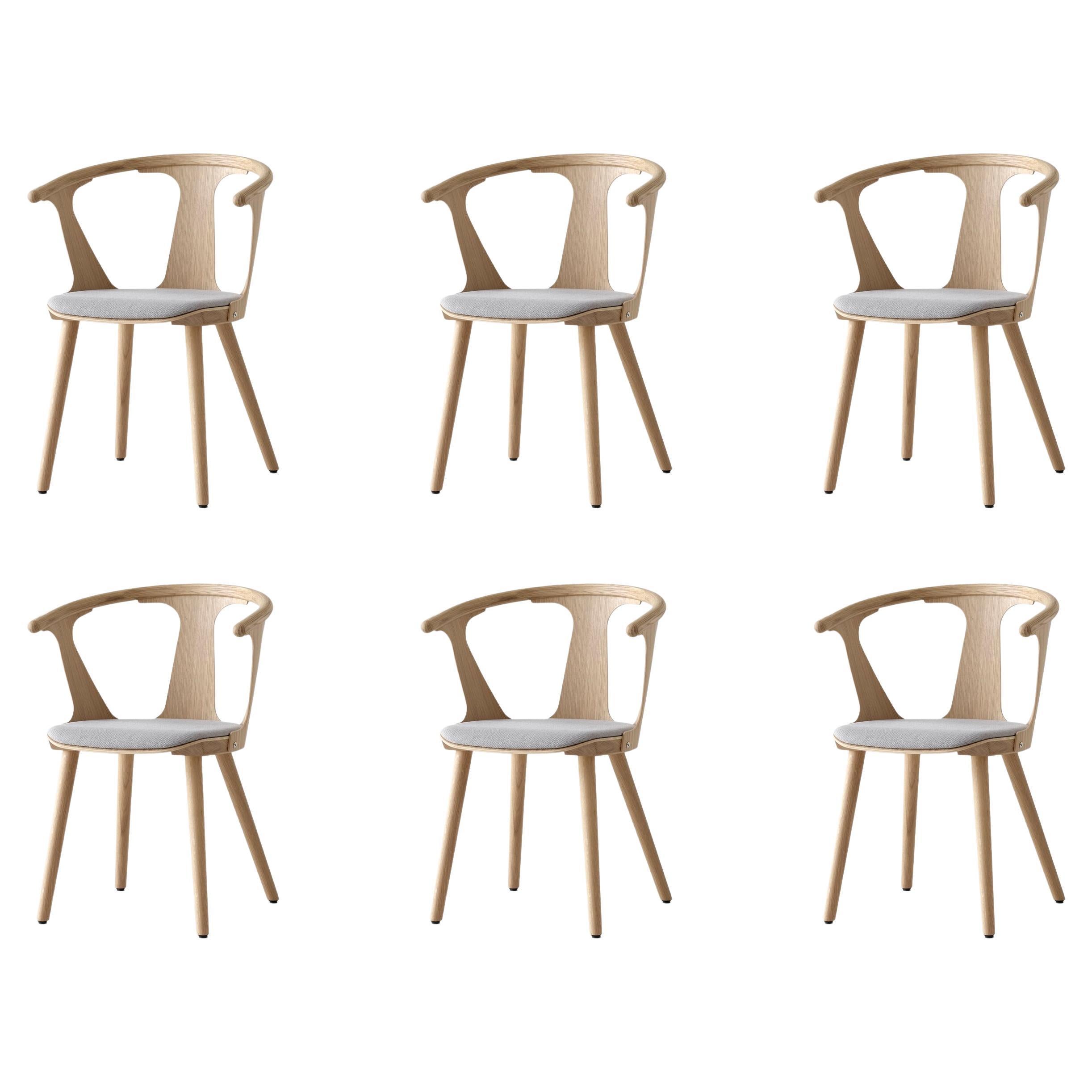 Ensemble de 6 chaises entre SK2 et bois de chêne/Kvadrat Fiord 251 tissu pour &Tradition