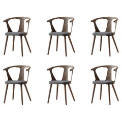 6er-Set In Between SK2 Stühle-geräucherte geölte Eiche/Kvadrat Fiord 171 für &Tradition