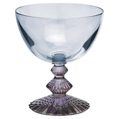 Set of 6 Indaco Blue and Amethyst Crystal Champagne Glasses