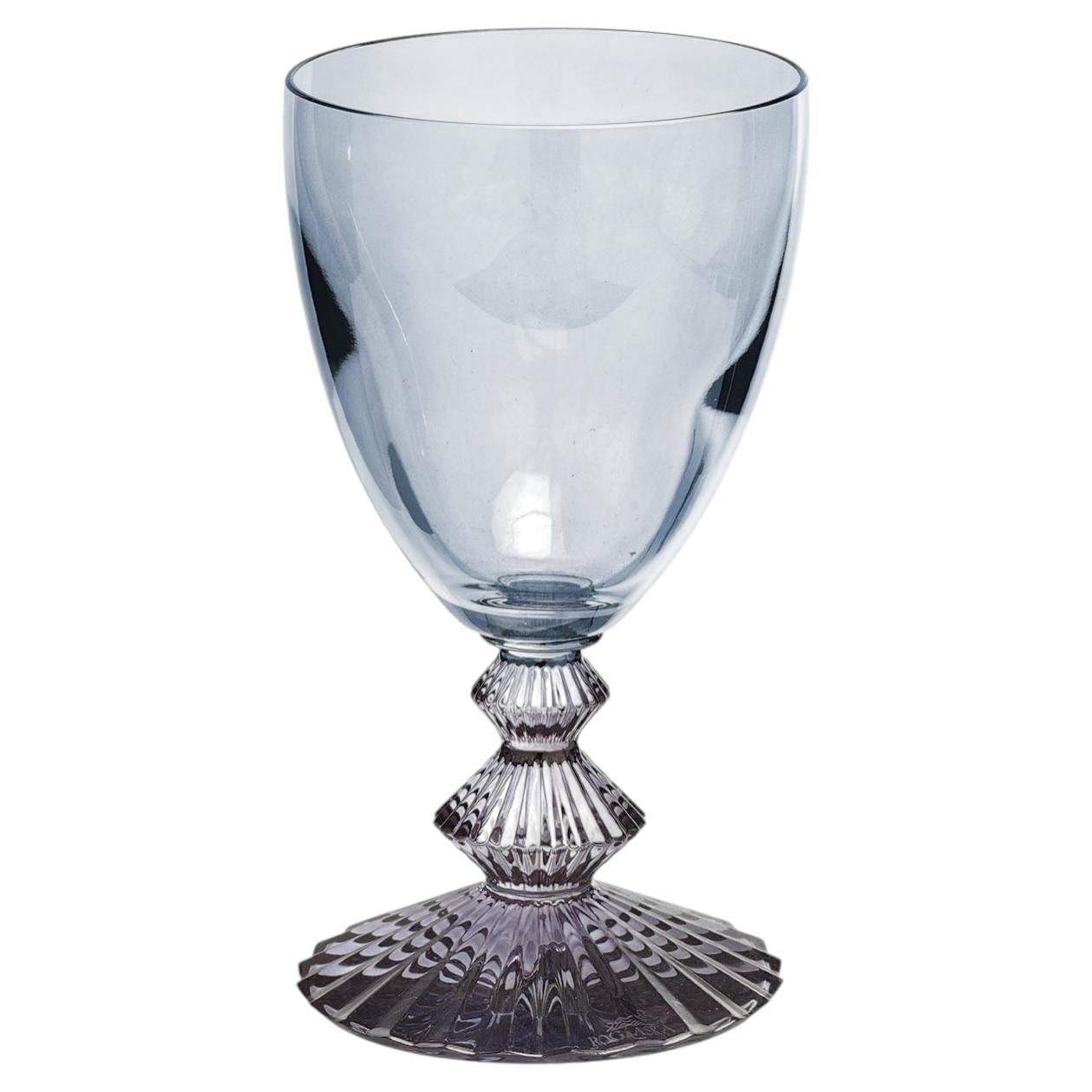Set de 6 verres à vin en cristal bleu et améthyste d'Indaco en vente