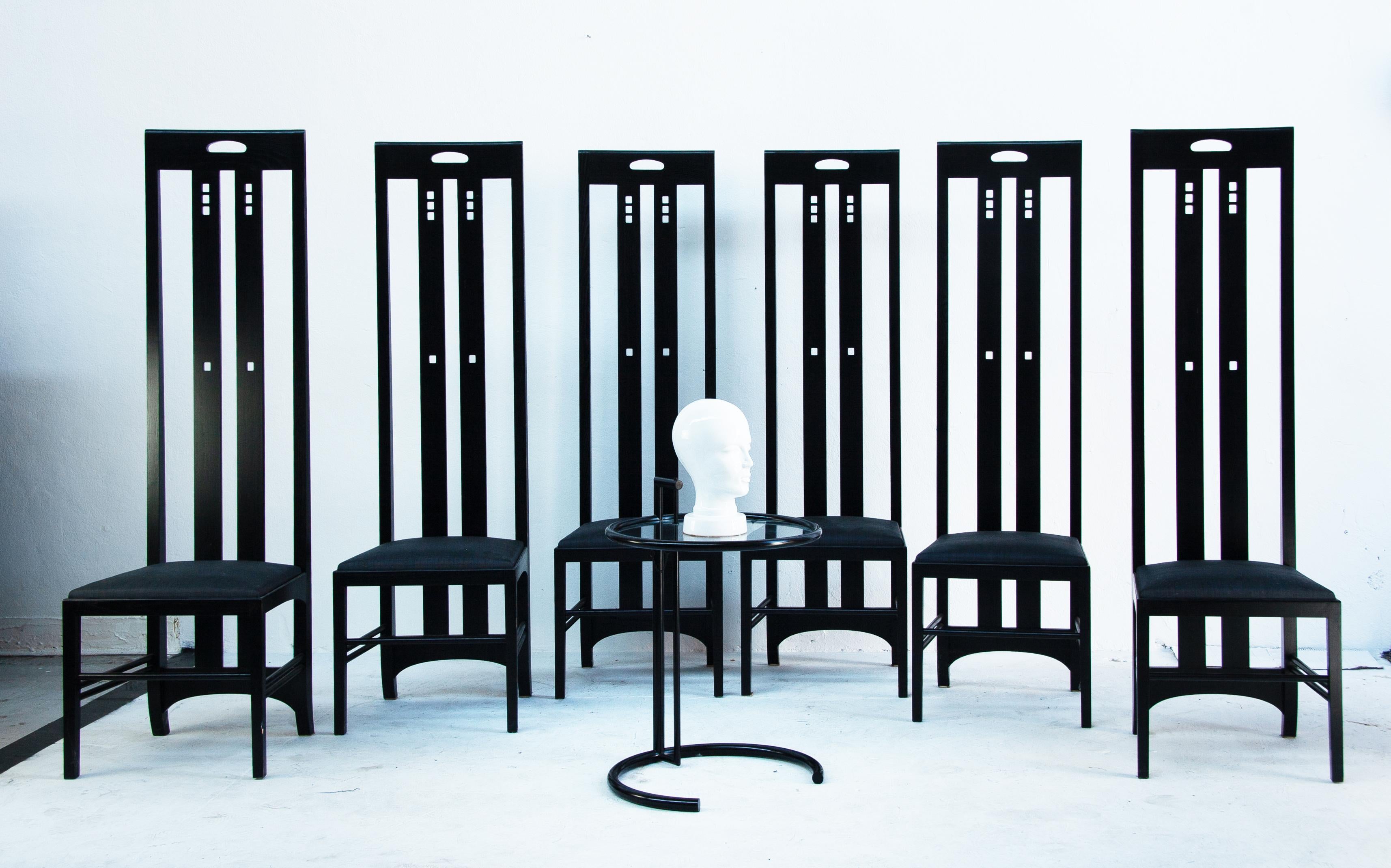 Italian Set of 6 Ingram Dining Chairs by Charles Rennie Mackintosh for Cassina For Sale