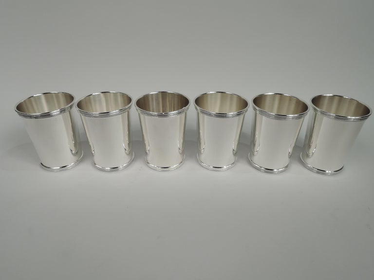 Set of 6 International American Sterling Silver Mint Juleps For Sale at