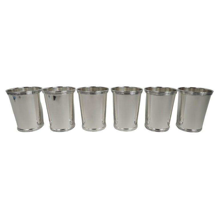 Set of 6 International American Sterling Silver Mint Juleps For Sale at
