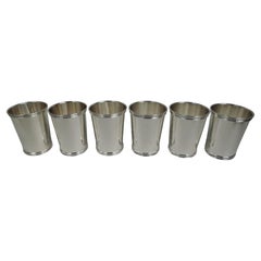Set of 6 International Traditional Sterling Silver Mint Julep Cups
