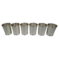 Retro Set of 6 International Traditional Sterling Silver Mint Julep Cups