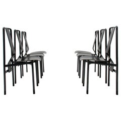 Set of 6 ‘Irma’ Midcentury Black Chairs by Achille Castiglioni for Zanotta, 1970