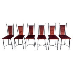 Set of 6 Iron Chairs, 1940s