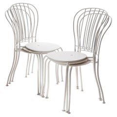Set of 6 Iron European Stackable Chairs
