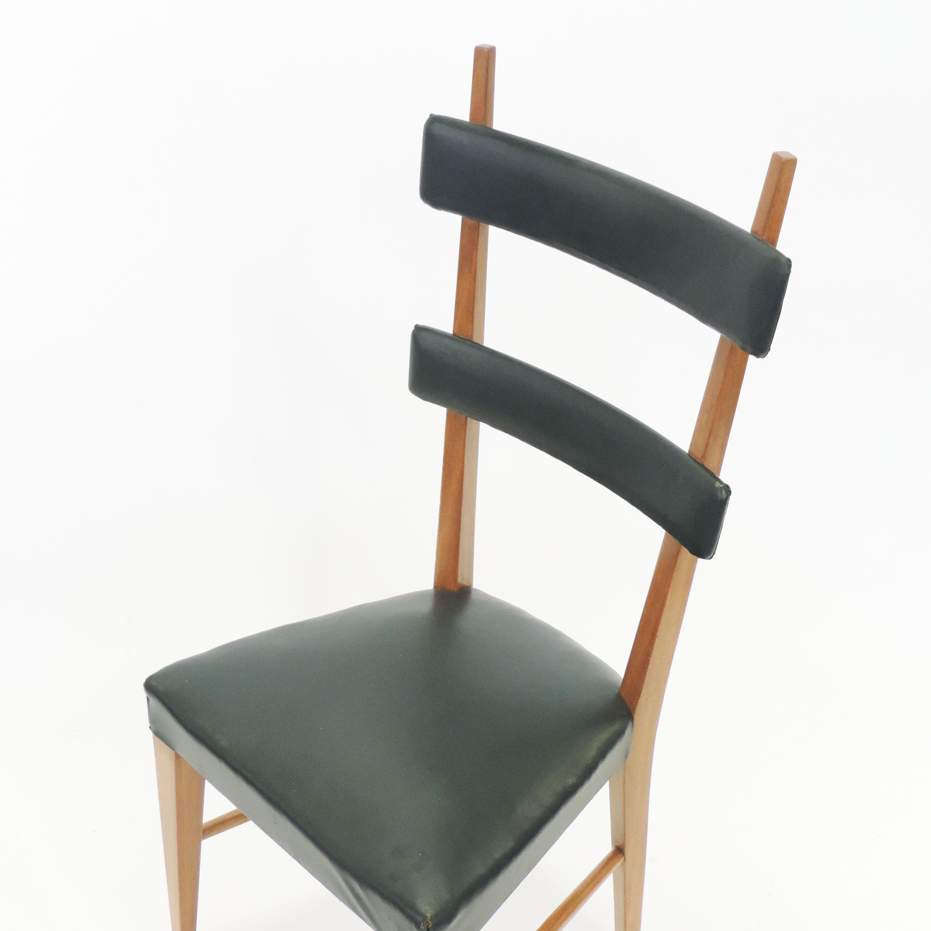 Set of 6 Italian 1950s High Back Dining Chairs In Good Condition In Milan, IT