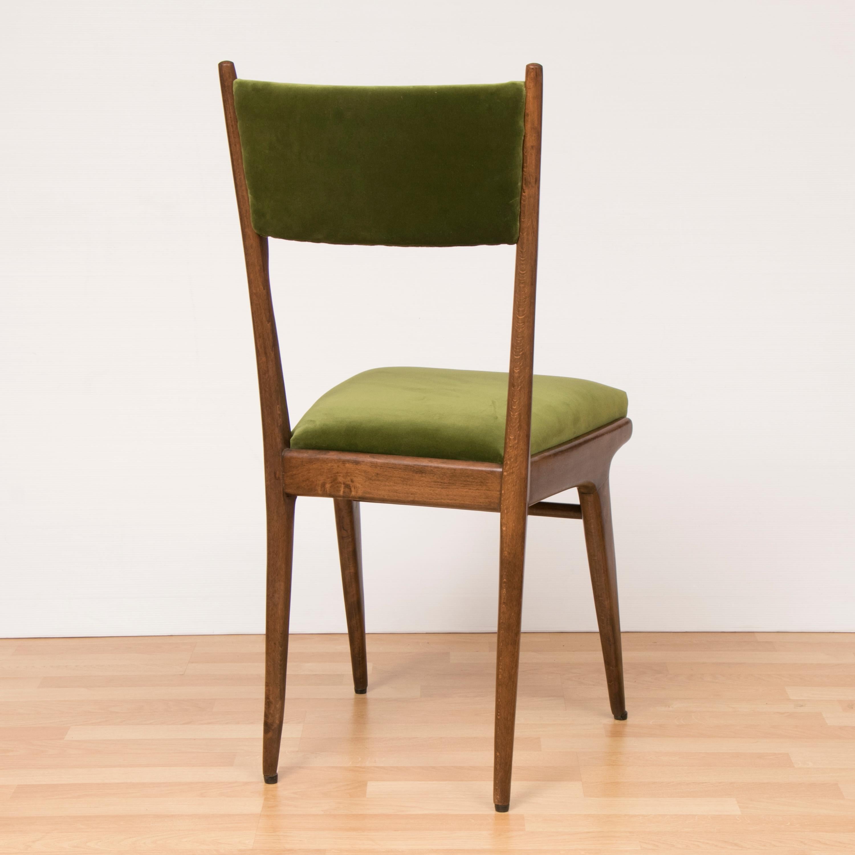 Set of 6 Italian 1950s Ico Parisi High Back Sculptural Dining Chairs In Good Condition In London, GB