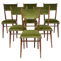 Set of 6 Italian 1950s Ico Parisi High Back Sculptural Dining Chairs