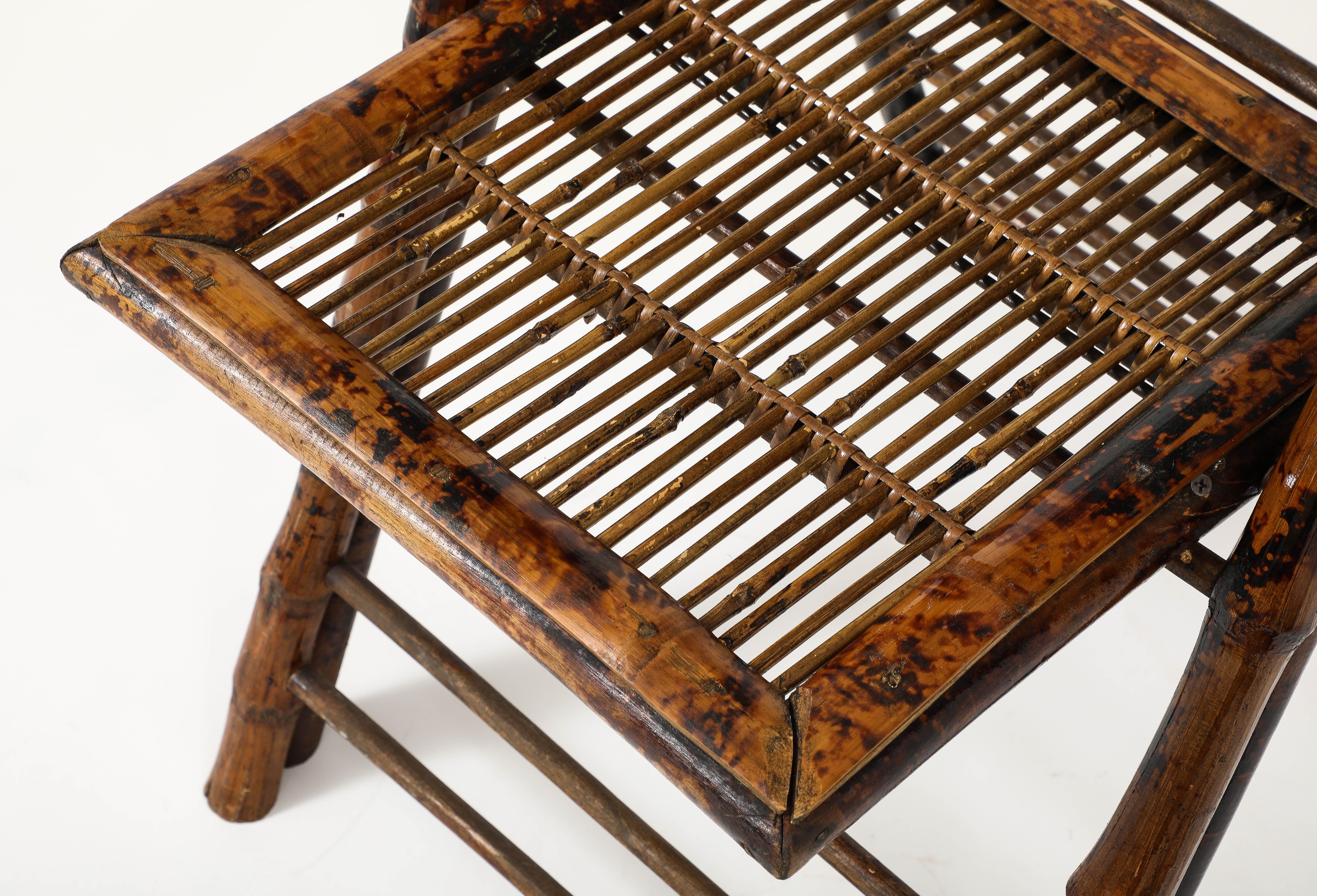Set of 6 Italian Bamboo Folding Chairs, Tito Agnoli Style For Sale 9
