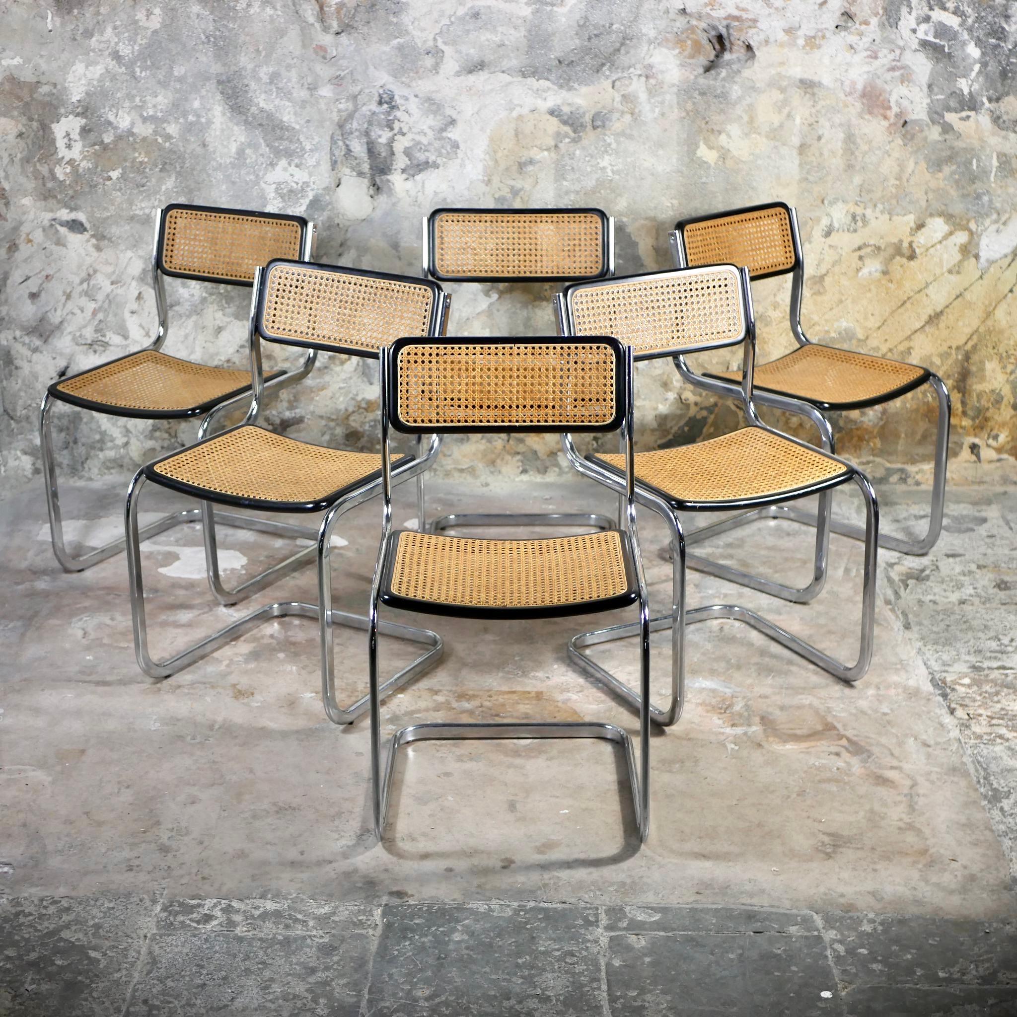Postmoderne Ensemble de 6 chaises italiennes en rotin par Arrben, 1970