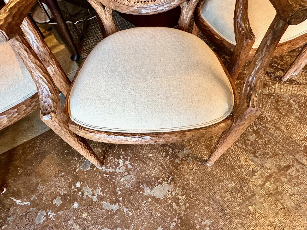 Set di 6 sedie da pranzo in finto bois intagliato italiano In condizioni buone in vendita a Pasadena, CA