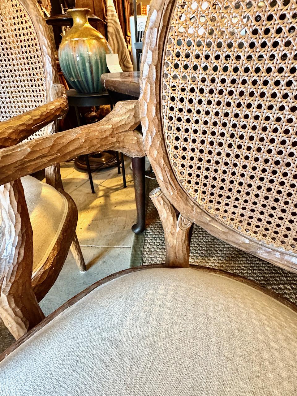XX secolo Set di 6 sedie da pranzo in finto bois intagliato italiano in vendita