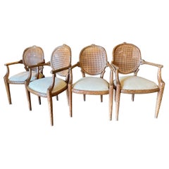 Set di 6 sedie da pranzo in finto bois intagliato italiano