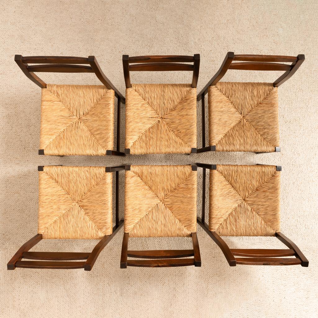 Conjunto de 6 sillas italianas - Años 60 en Bueno estado para la venta en Paris, FR