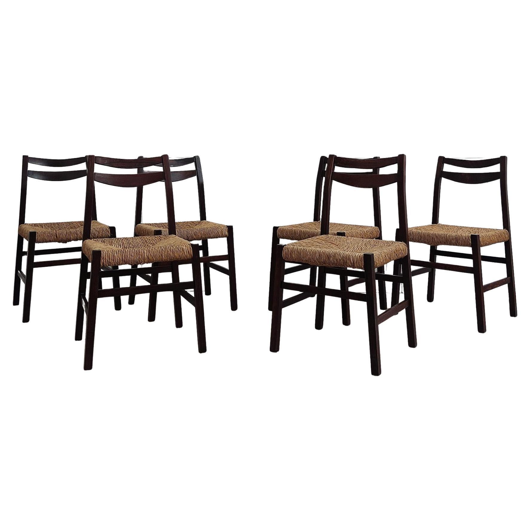 Set of 6 italian chairs - 1960s