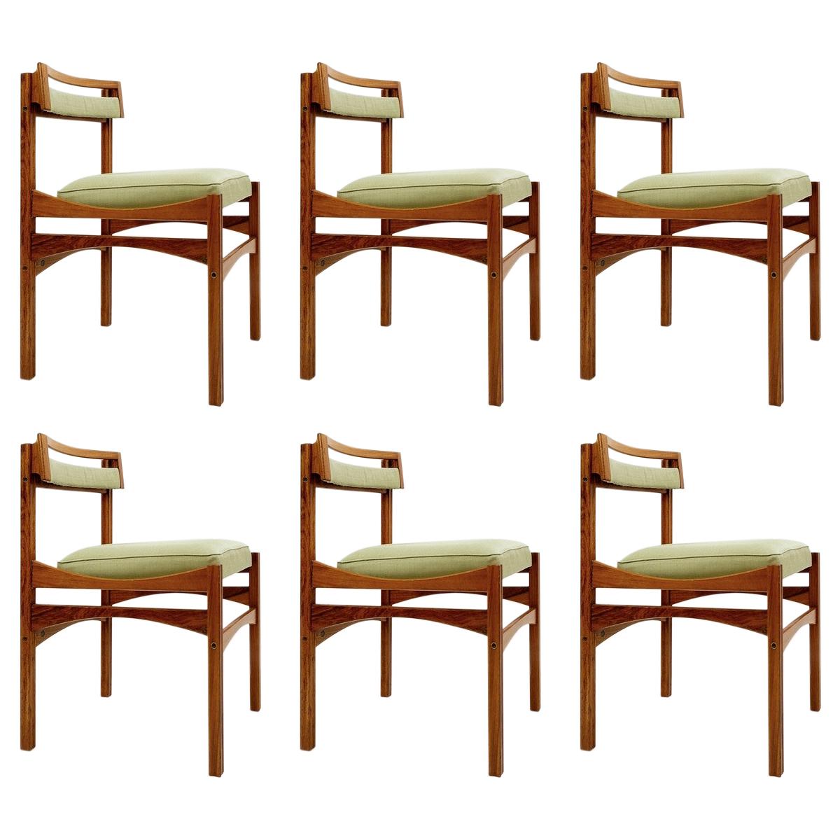 Set of 6 Italian Chairs, Mid-Century Modern 