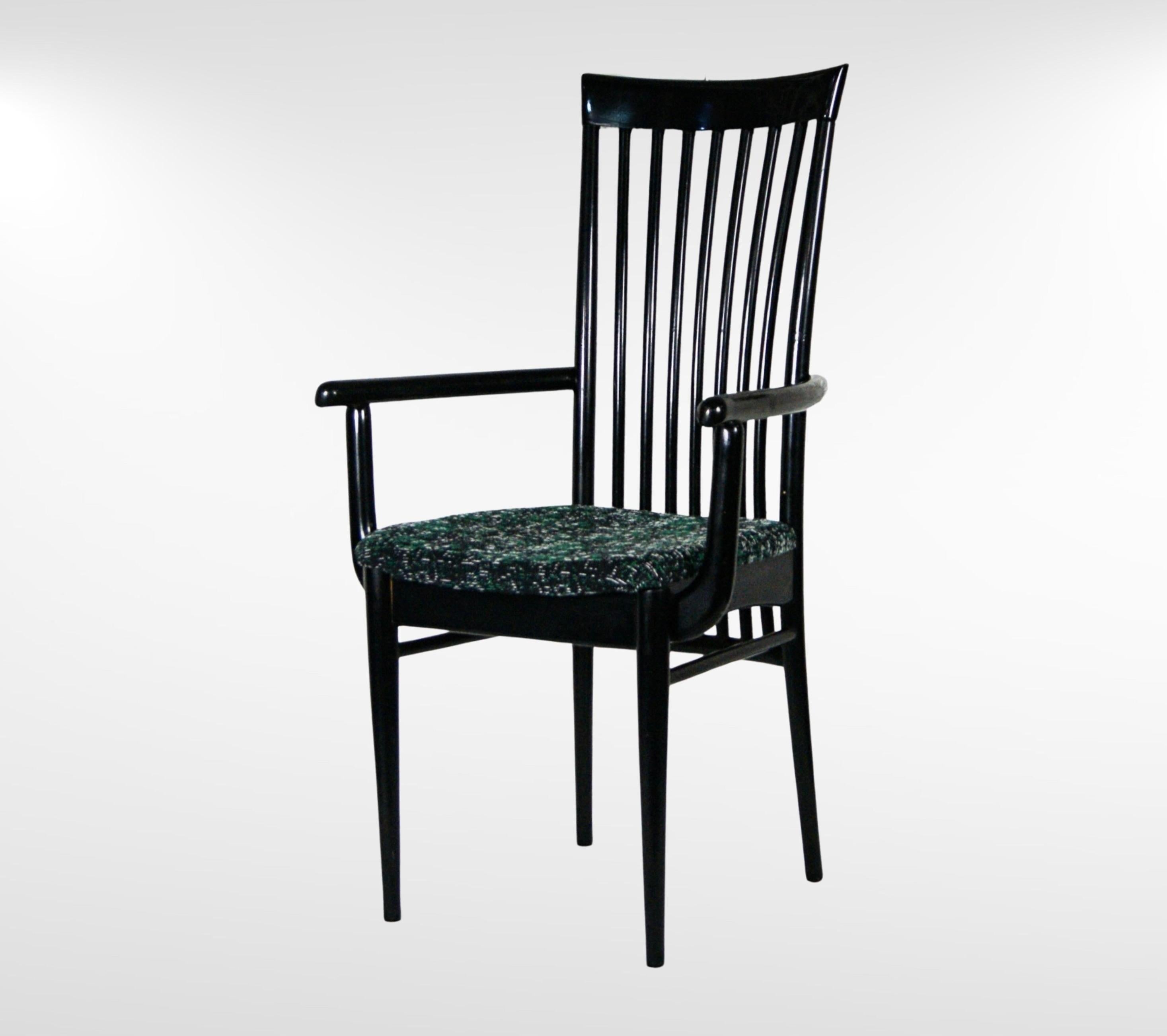 paolo black wood dining chair