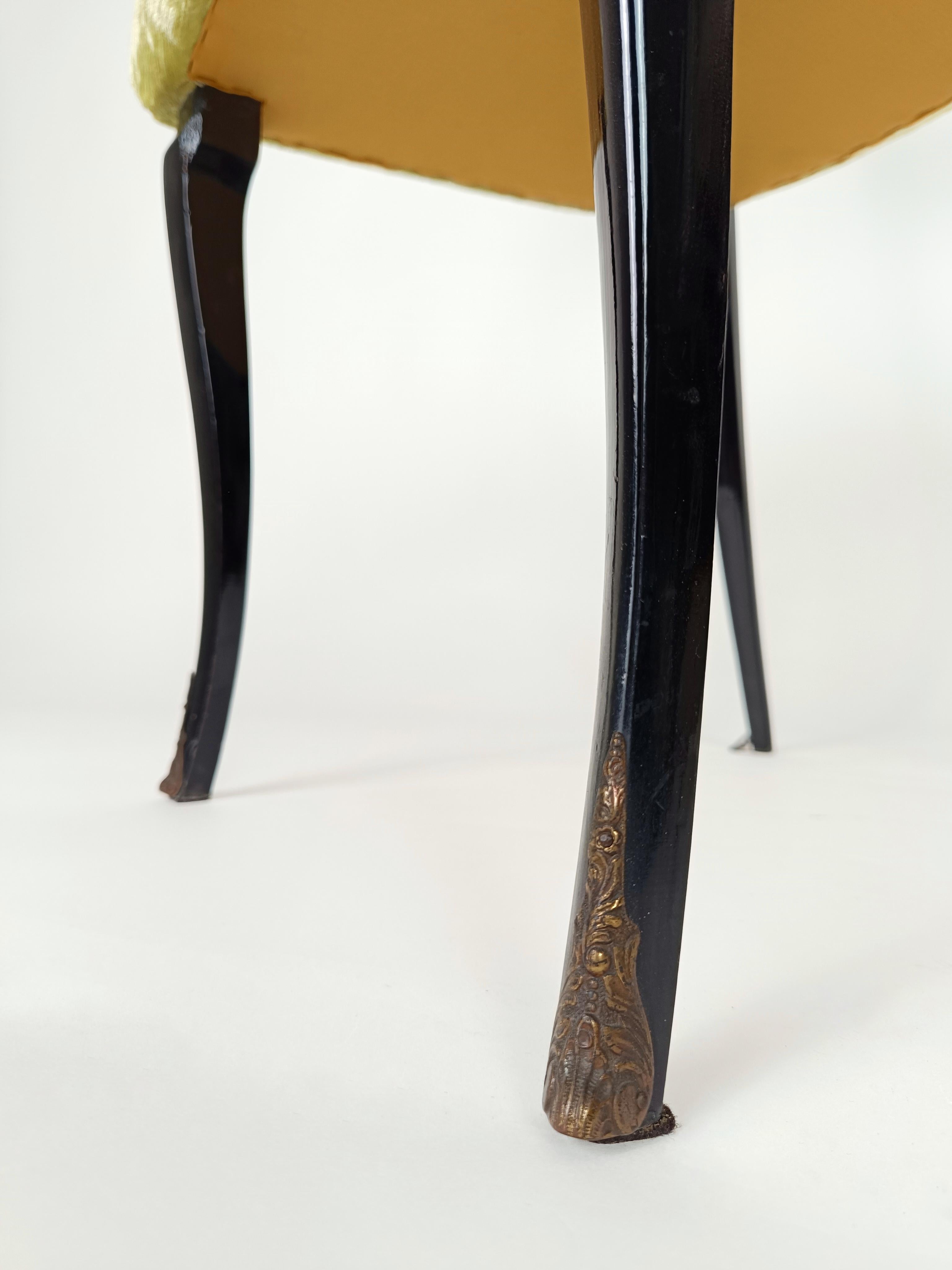 Set of 6 Italian Mid 20th Century Lacquered Chairs in Chinese Chippendale Style For Sale 9