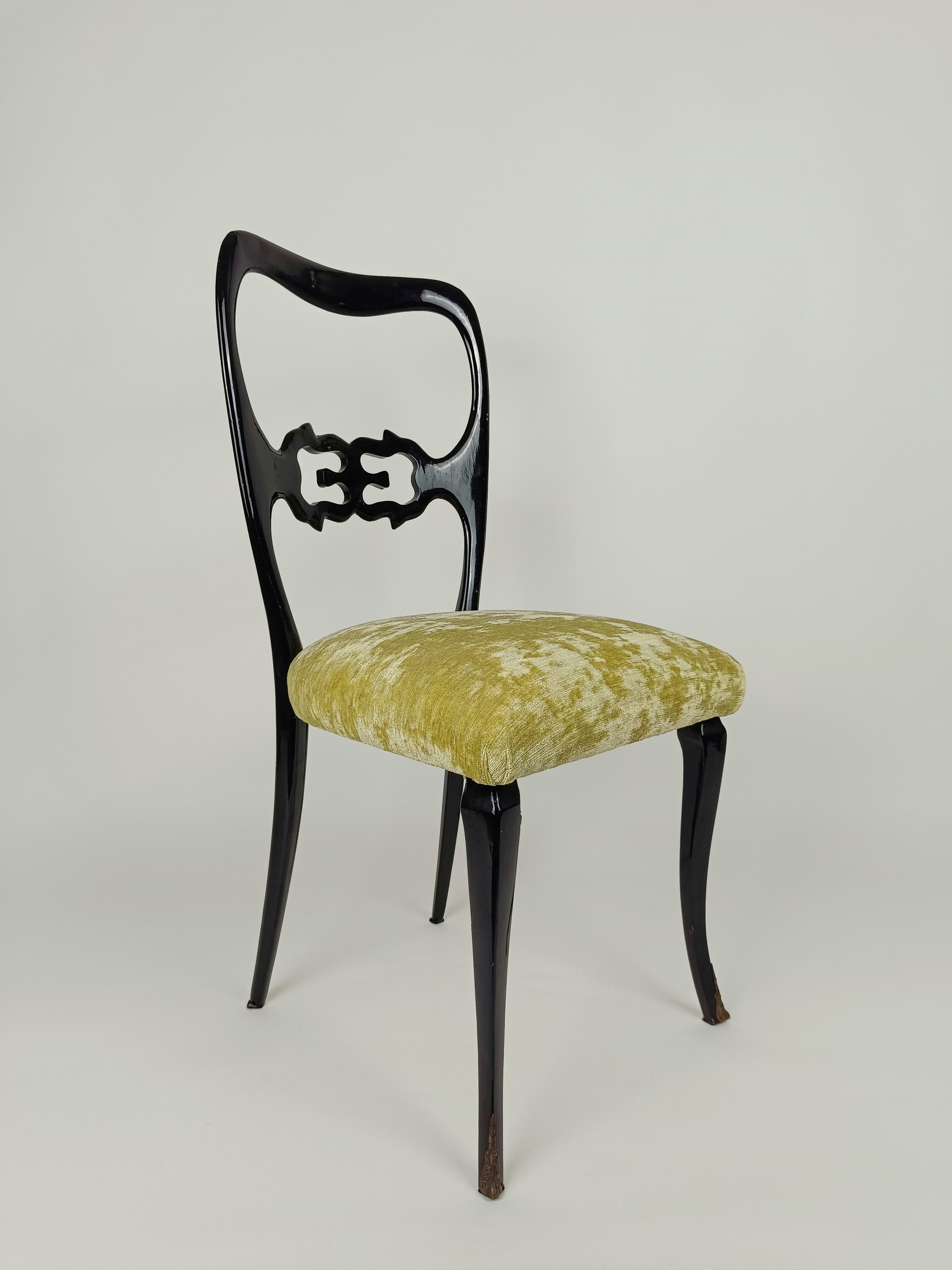 Set of 6 Italian Mid 20th Century Lacquered Chairs in Chinese Chippendale Style For Sale 11