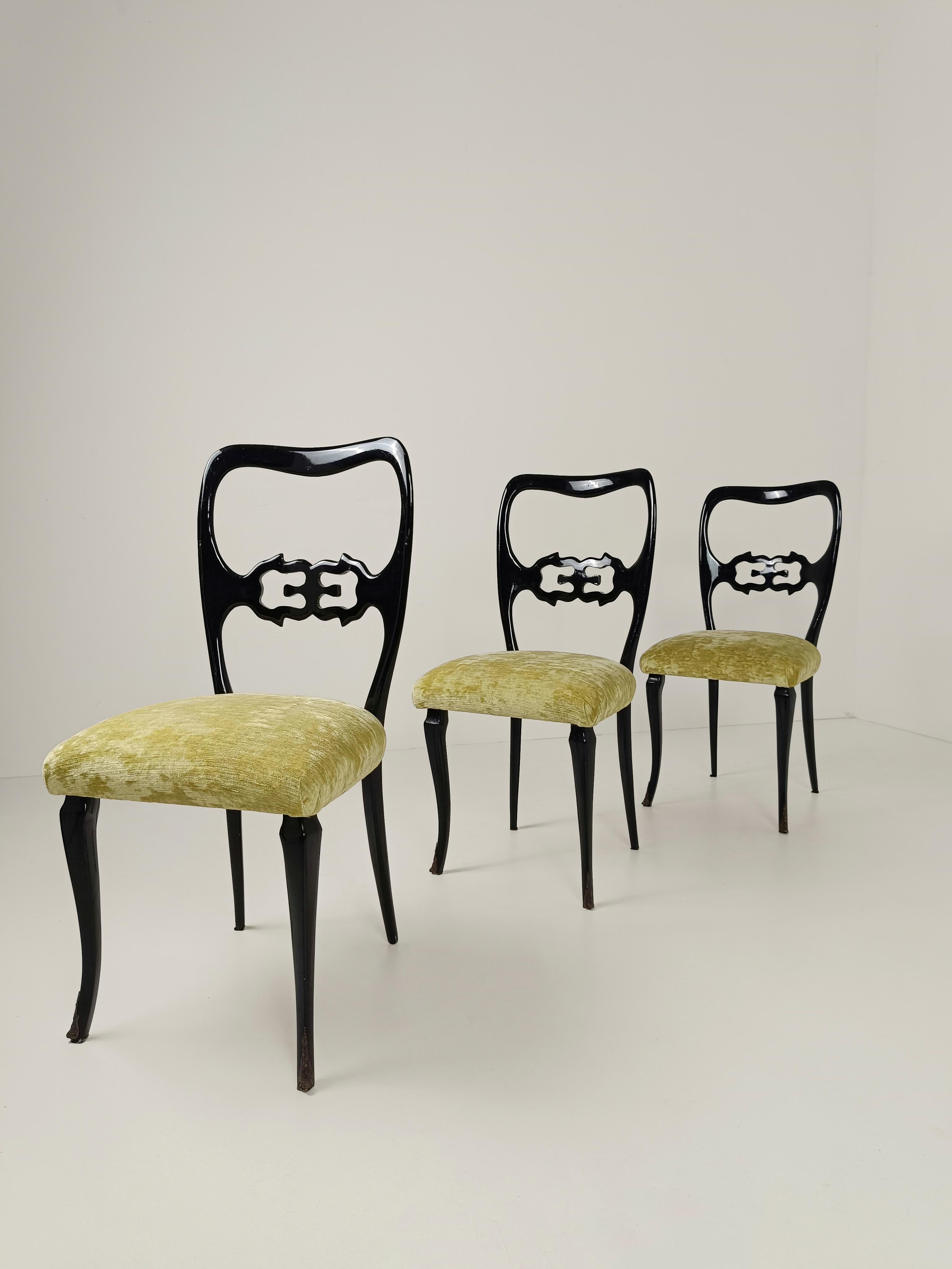 Set of 6 Italian Mid 20th Century Lacquered Chairs in Chinese Chippendale Style For Sale 14
