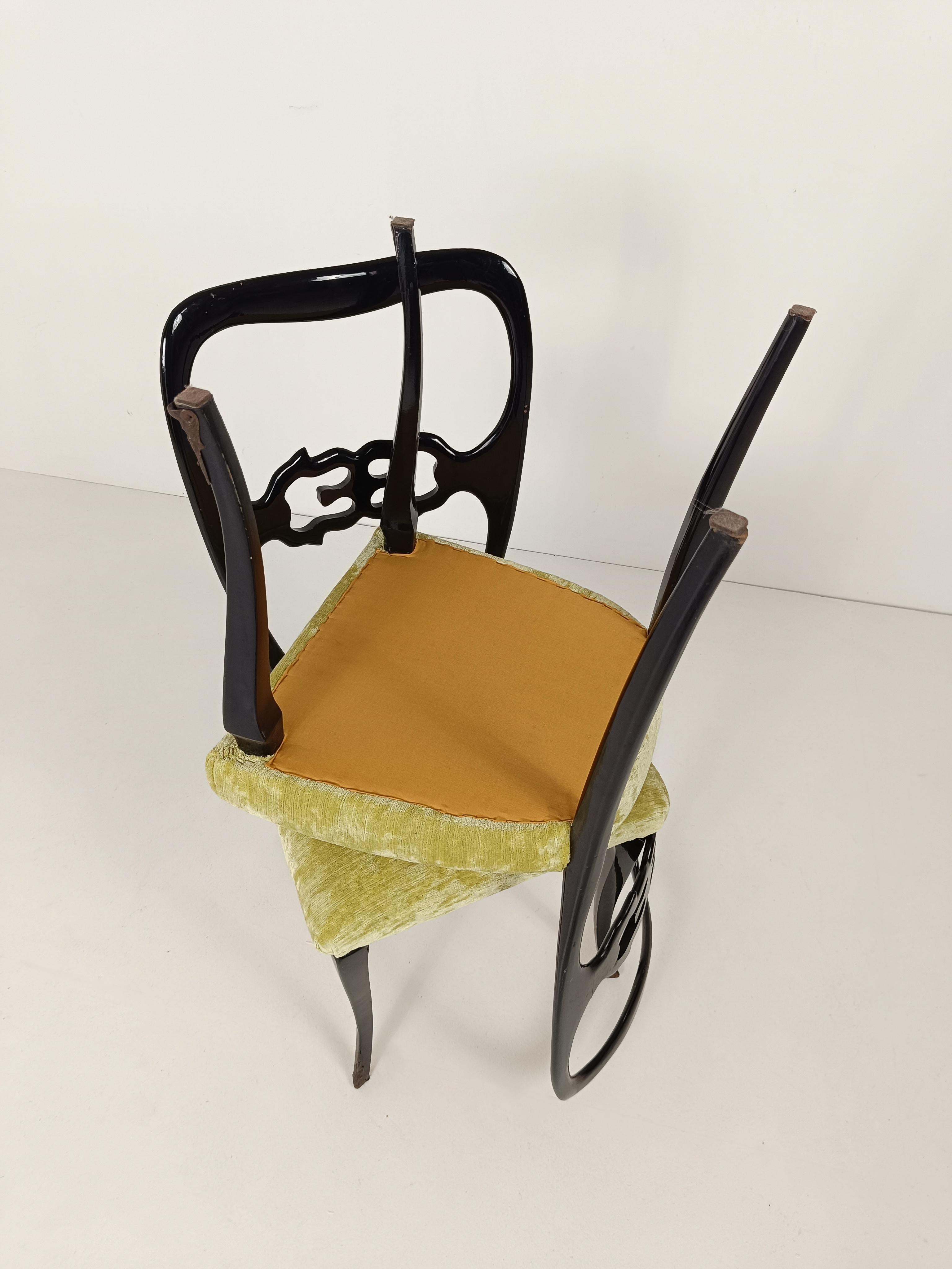 Set of 6 Italian Mid 20th Century Lacquered Chairs in Chinese Chippendale Style For Sale 16