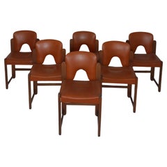 Set of 6 Italian Mid-Century Chairs, 60s