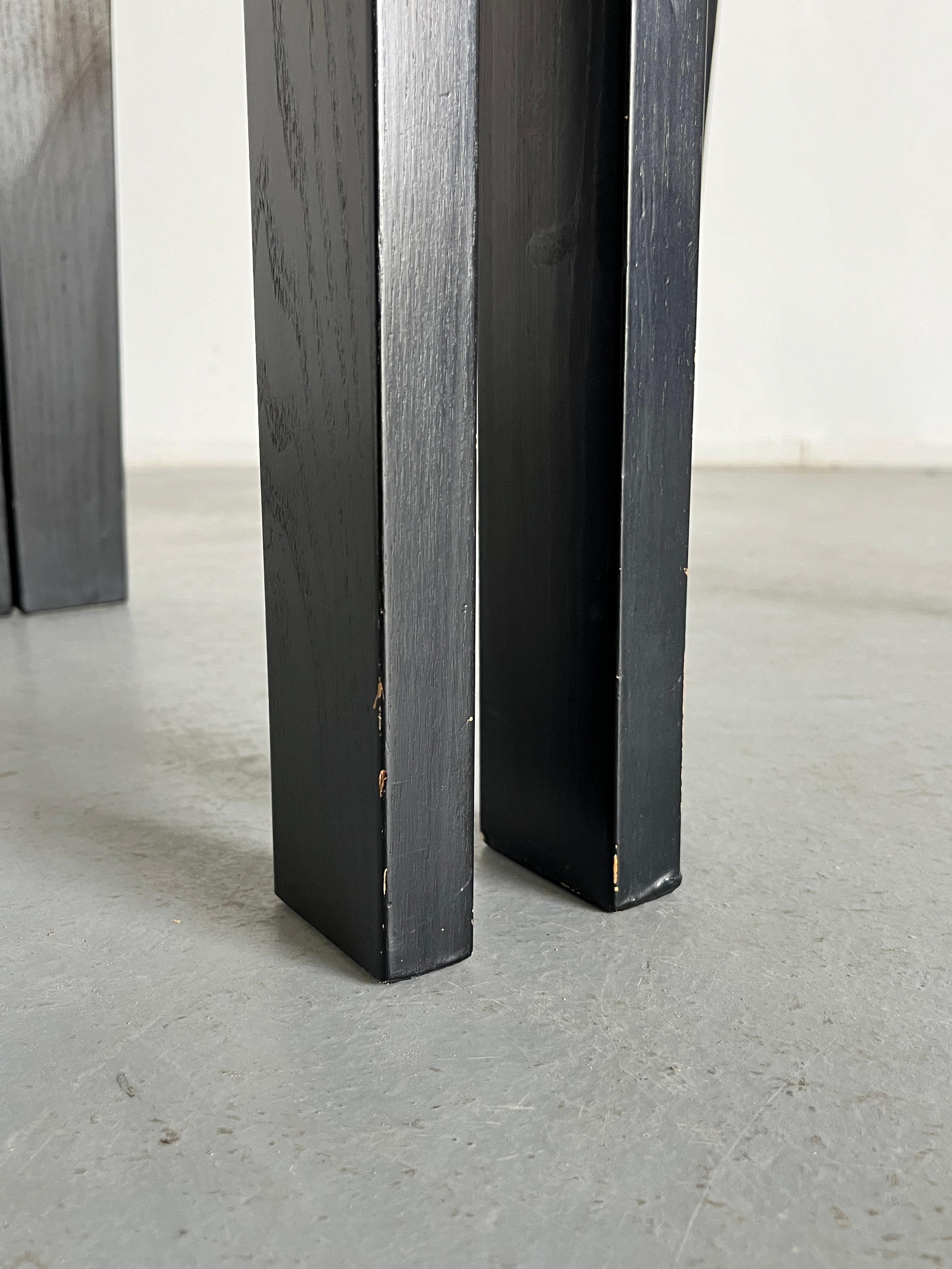 Set of 6 Italian Mid-Century Modern Constructivist Wooden Dining Chairs, 70s 15