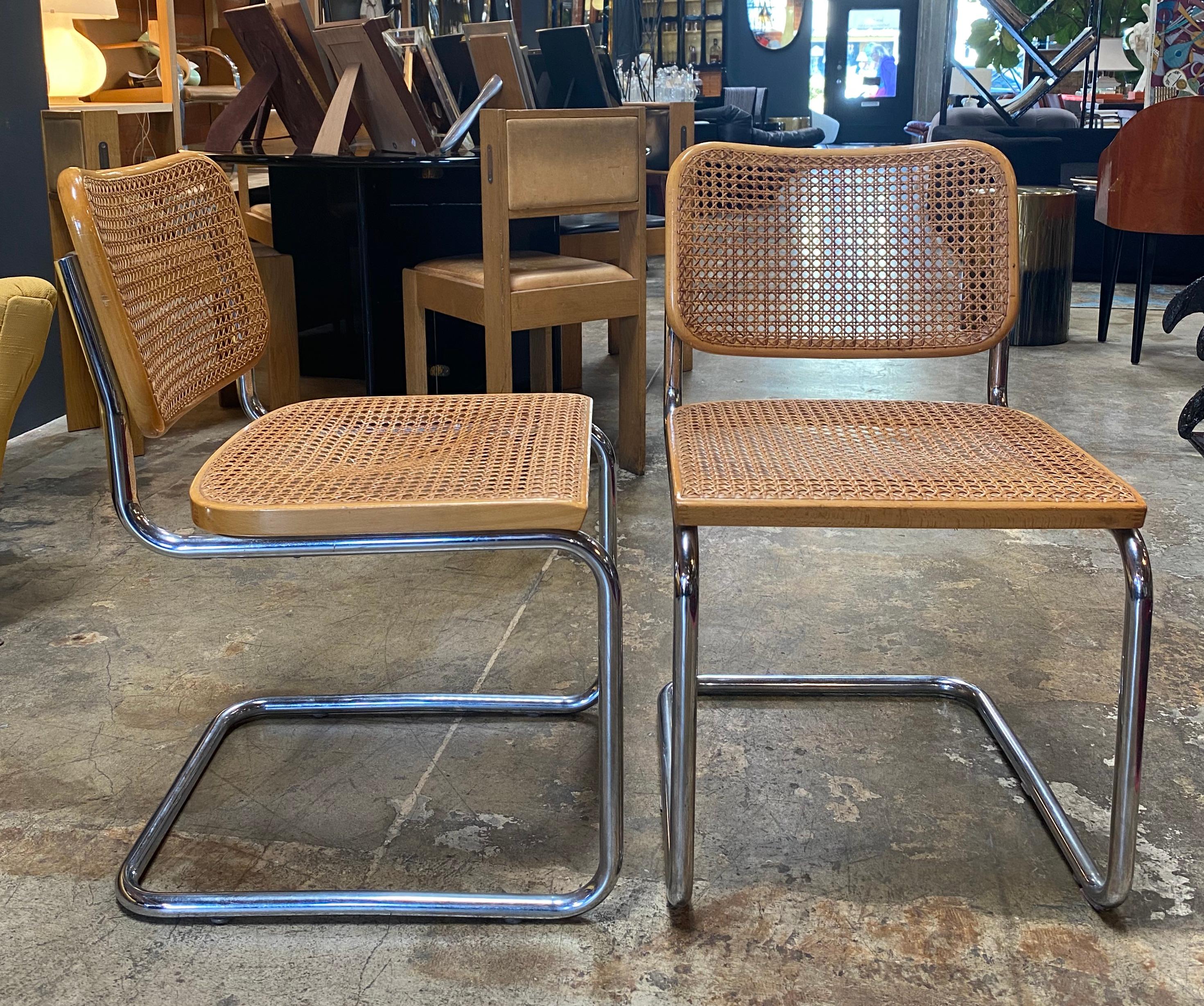 Set of 6 Italian Mid-Century Modern Dining Chairs by Marcel Breuer In Good Condition In Los Angeles, CA