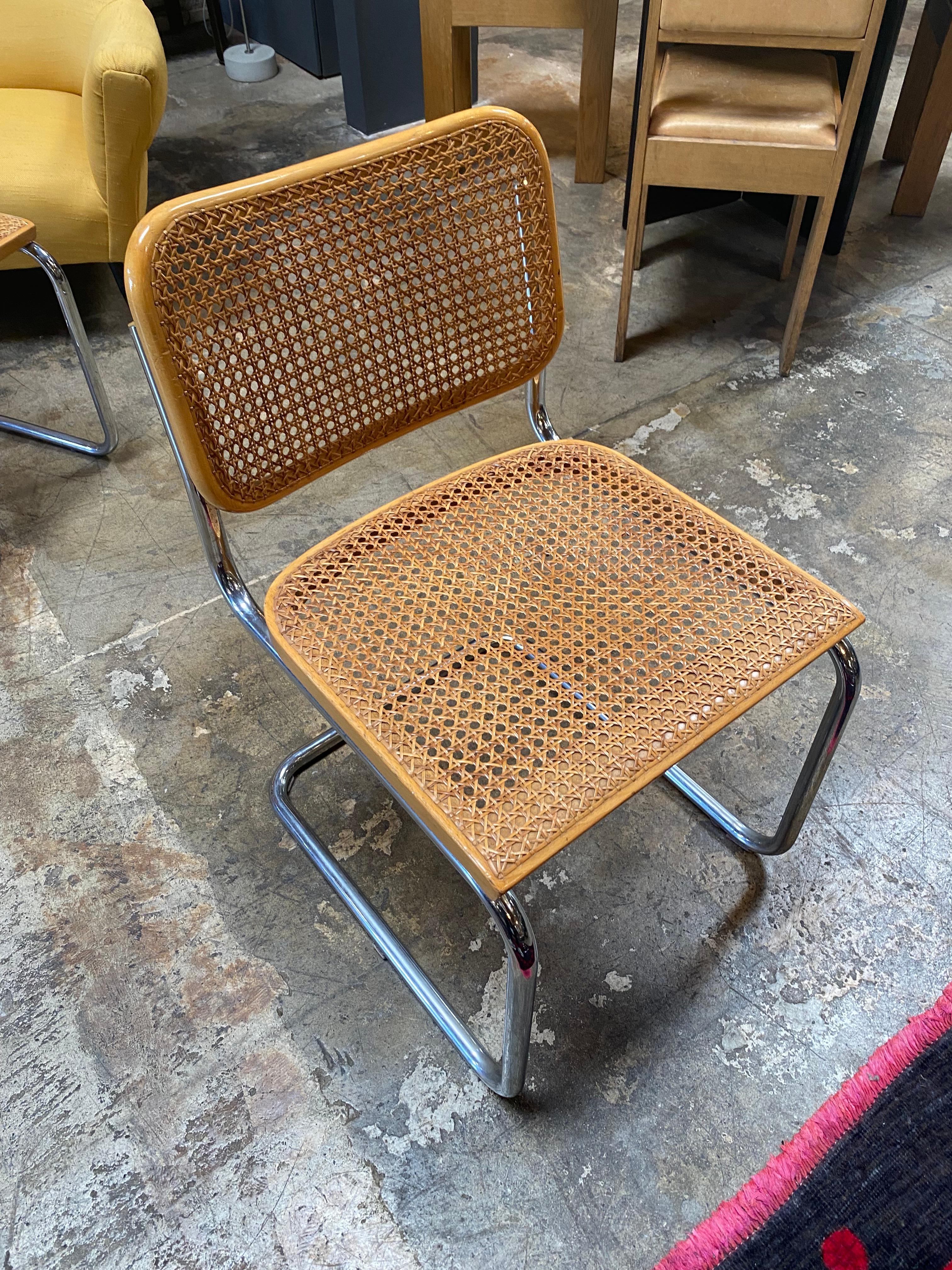 Set of 6 Italian Mid-Century Modern Dining Chairs by Marcel Breuer 3