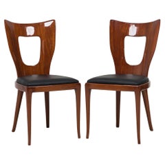 Conjunto de 6 sillas de comedor italianas de mediados de siglo Osvaldo Borsani de nogal