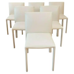 Set of 6 Italian Minotti Model "Roma" Leather Dining Chairs
