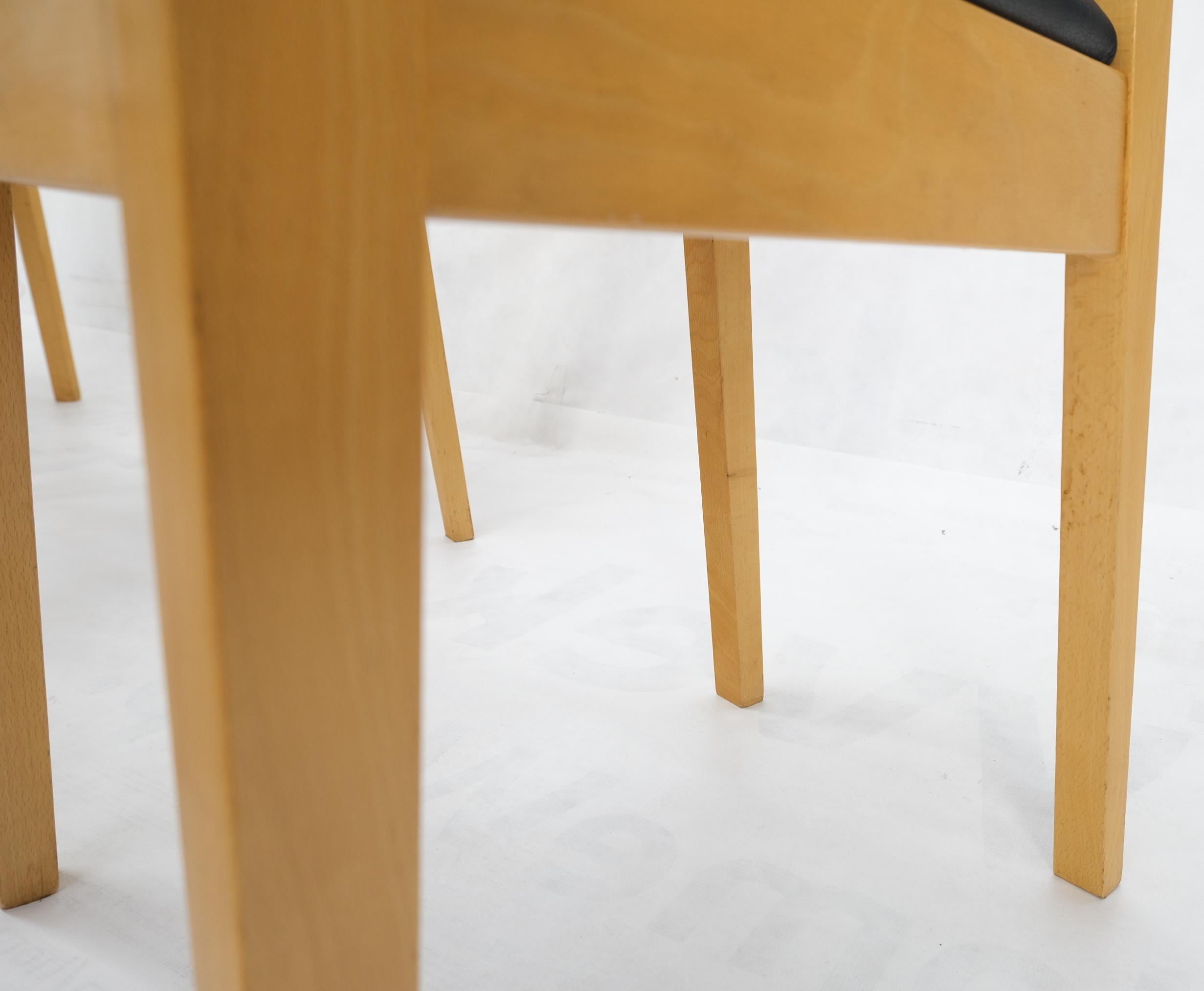 Set of 6 Italian Modern Blond Wood Tall Backs Dining Chairs 2