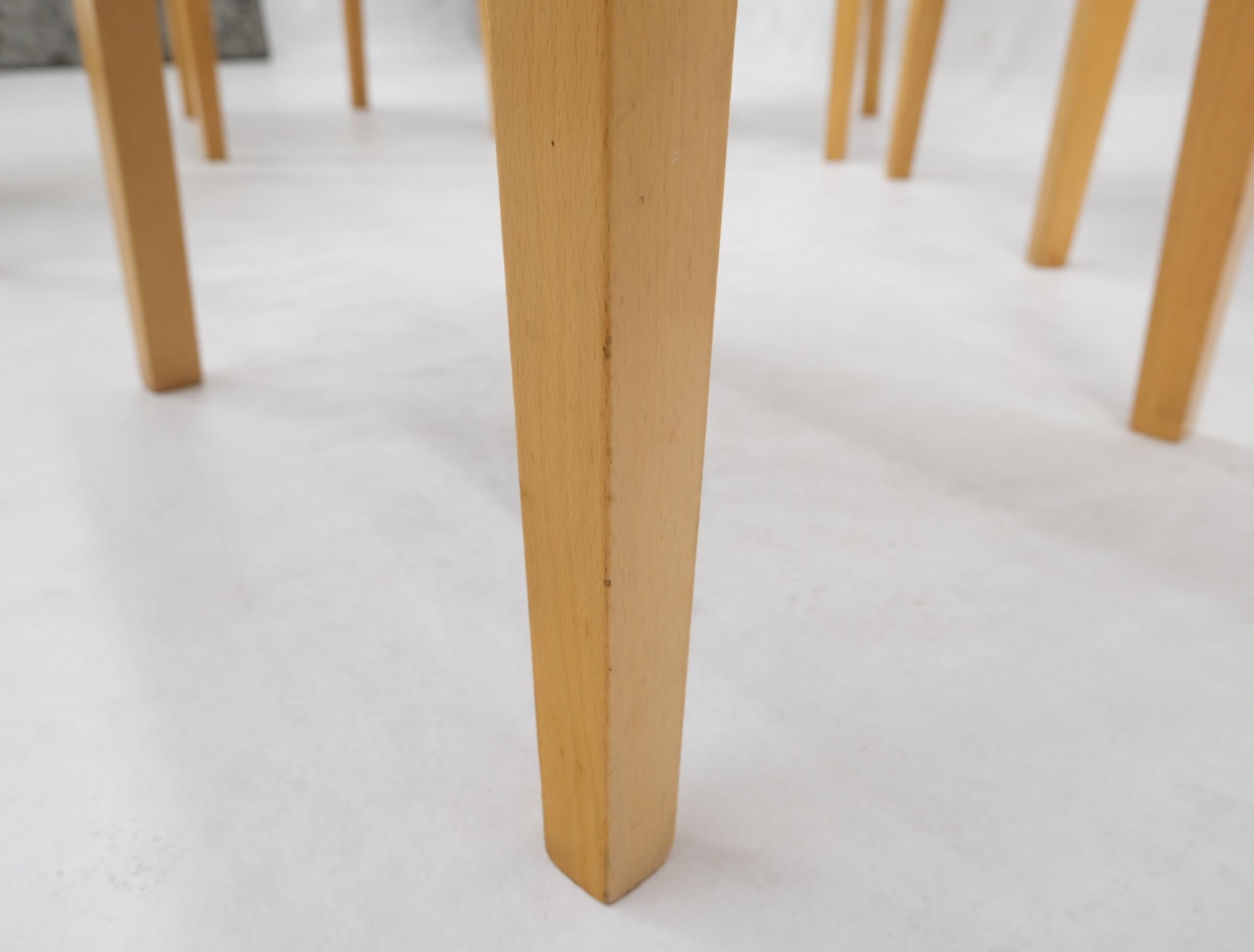 Set of 6 Italian Modern Blond Wood Tall Backs Dining Chairs 3