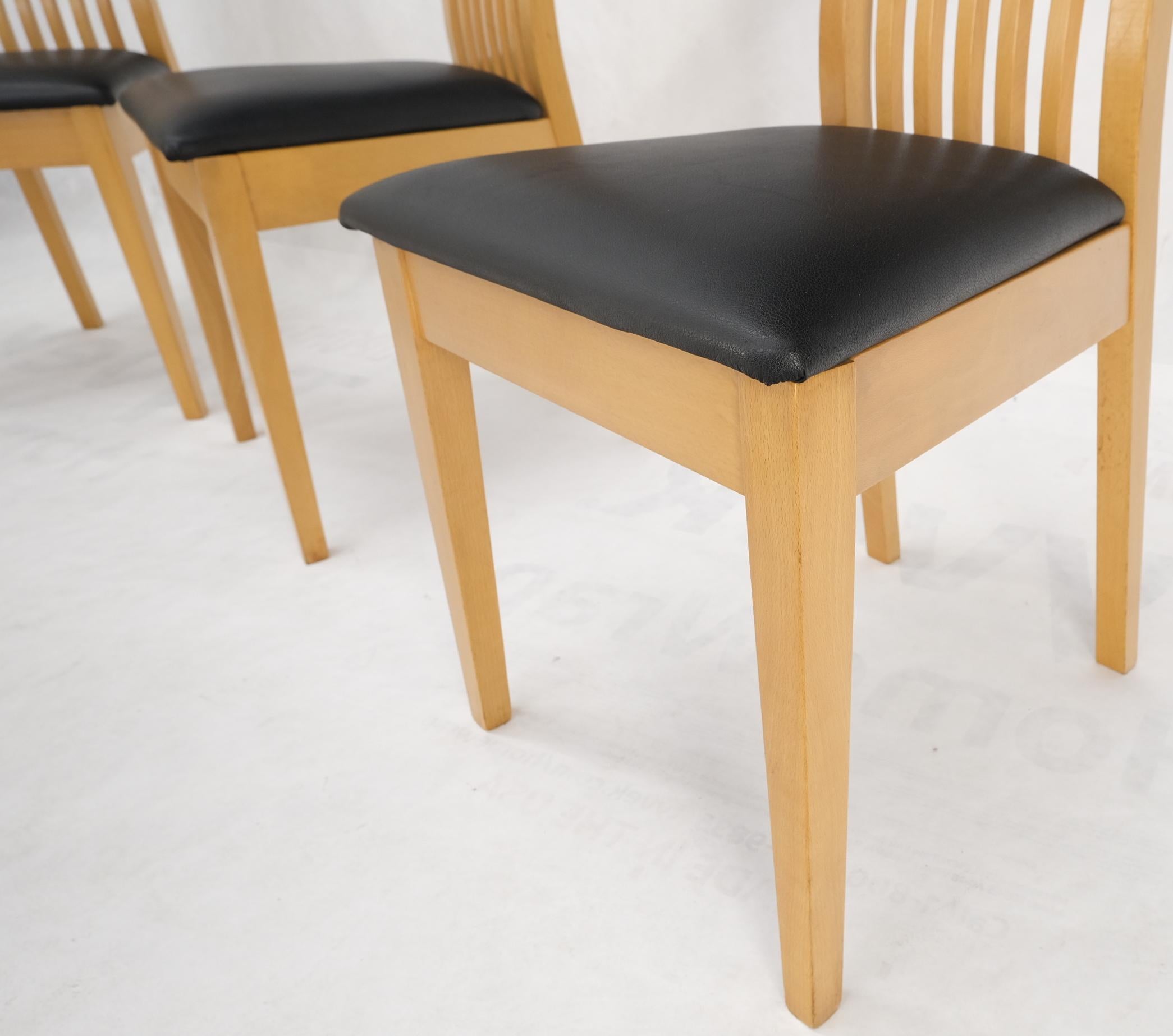 Mid-Century Modern Set of 6 Italian Modern Blond Wood Tall Backs Dining Chairs