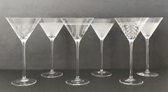 Set of 6 Italian Murano Martini Glasses by Salviati