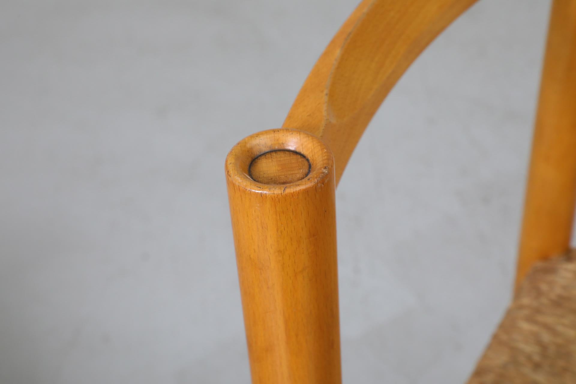 Set di 6 sedie italiane in Oak e giunco di Ibisco in vendita 9