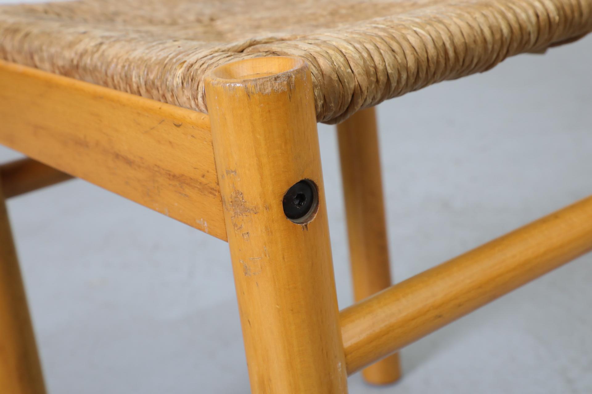 Set di 6 sedie italiane in Oak e giunco di Ibisco in vendita 11